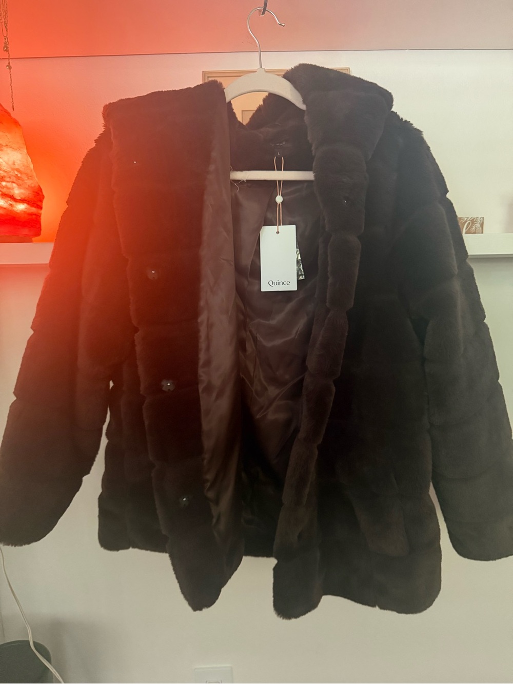 Quince Women's Dark Brown Teddy Faux-Fur Jacket